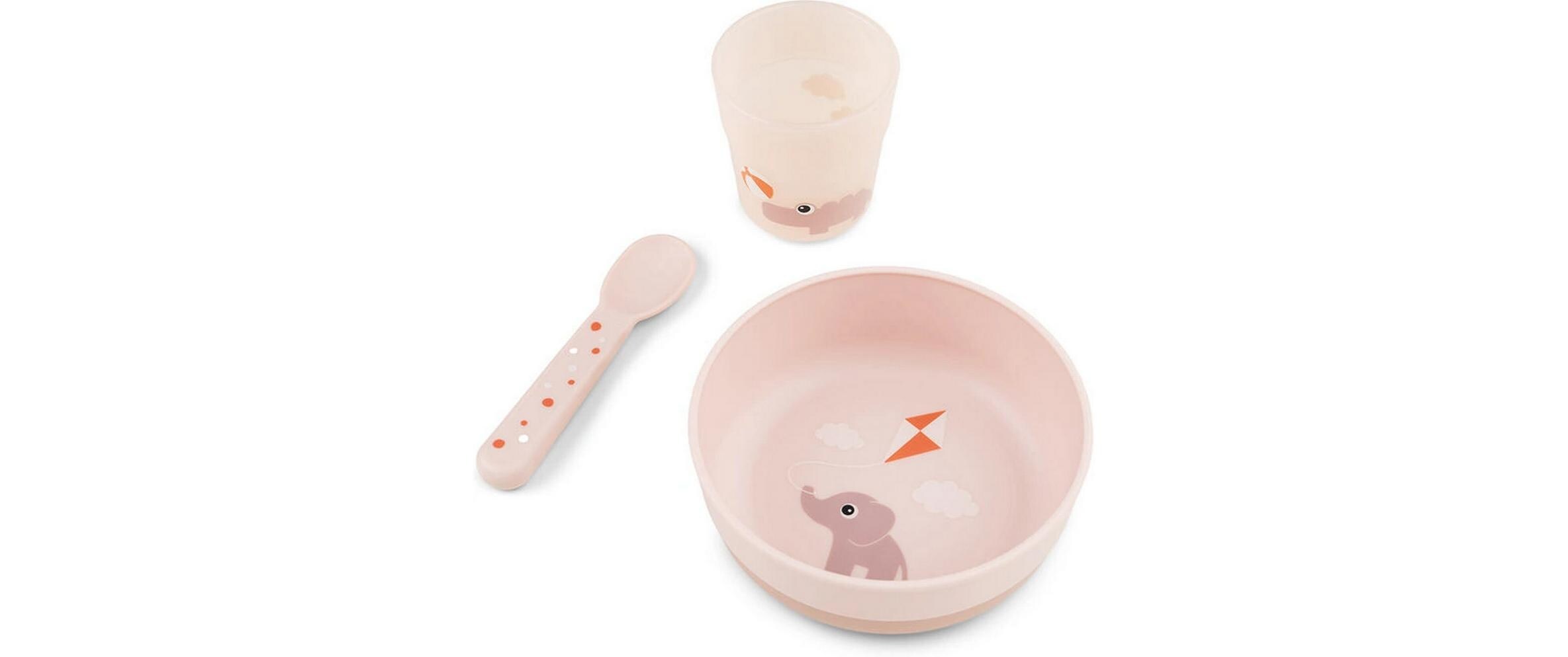 Kindergeschirrset Foodie first meal RosaPraktisches Geschirr-Set