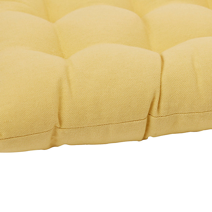 Galette de chaise capitonnée Blooma Rural jaune 36 x 36 cm