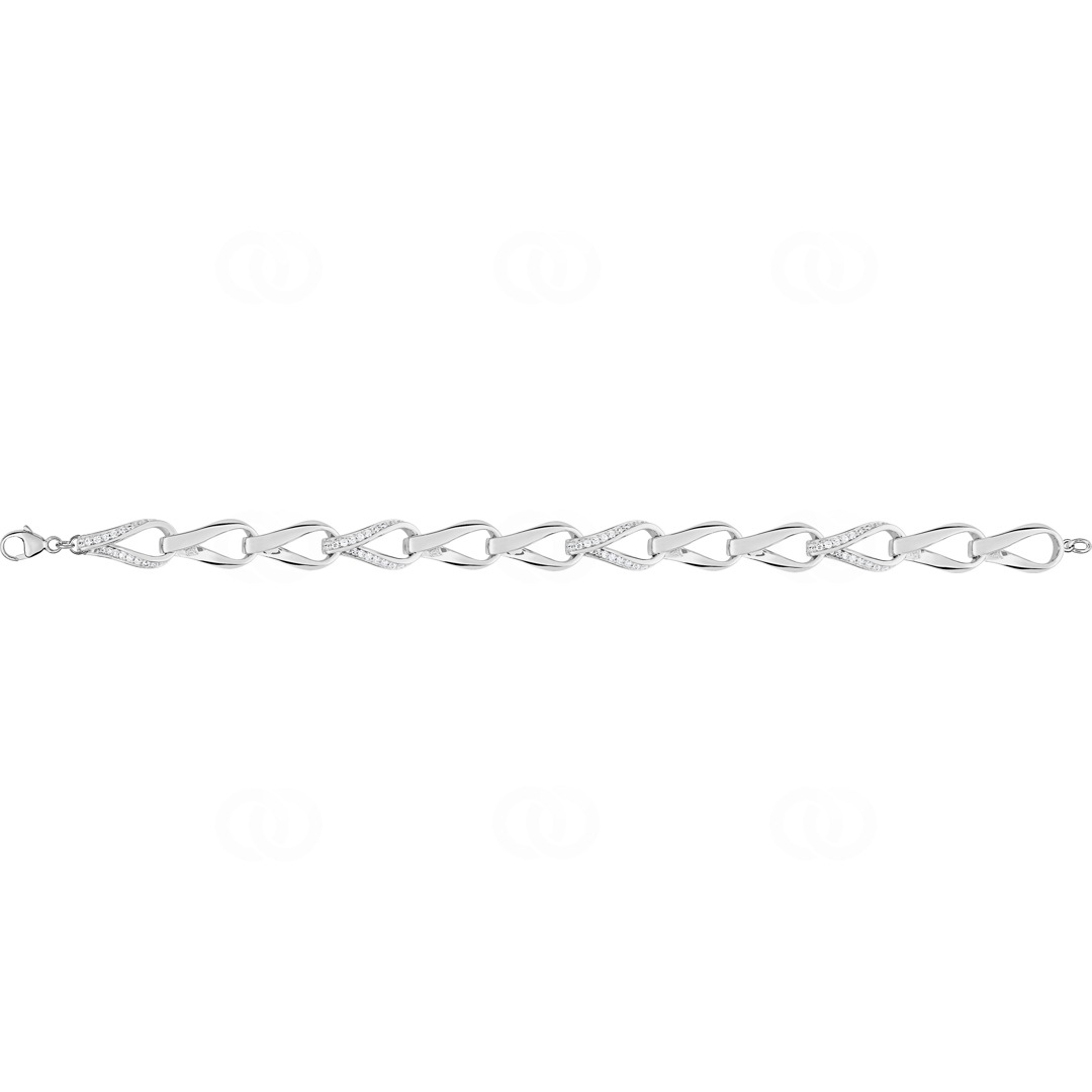 Armband 925 Silber rhodiniert mit Zirkonia 19cm