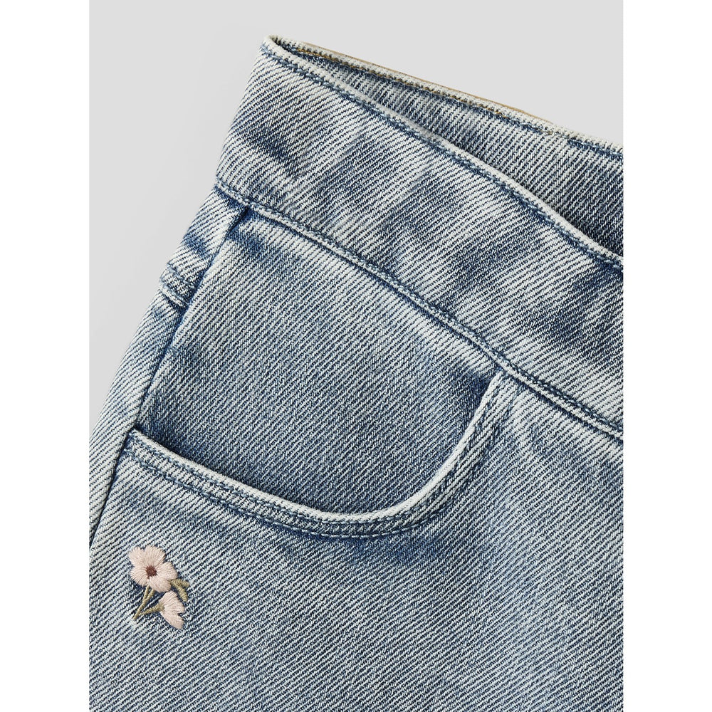 Køb Lil'Atelier Medium Blue Denim Flower Emb Nmfdarlee Doa Loose Jeans 4499-Se Lil