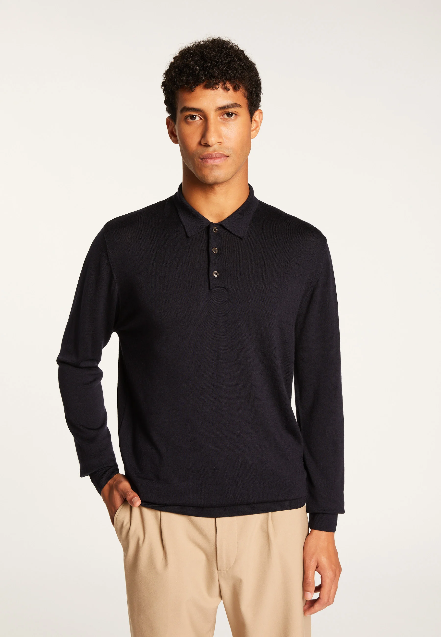 ENIAH24 - Pull col polo en laine mérinos | Bleu