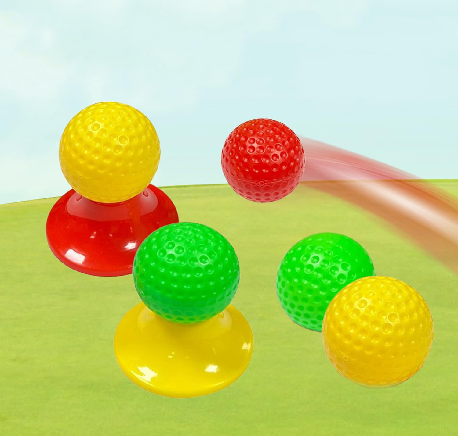 (15-tlg. Set) Mini Kinder Golf Koffer Minigolf Spielzeug inkl. Schläger / Bälle / Übungslöcher / Abschlagbasen - Bunt