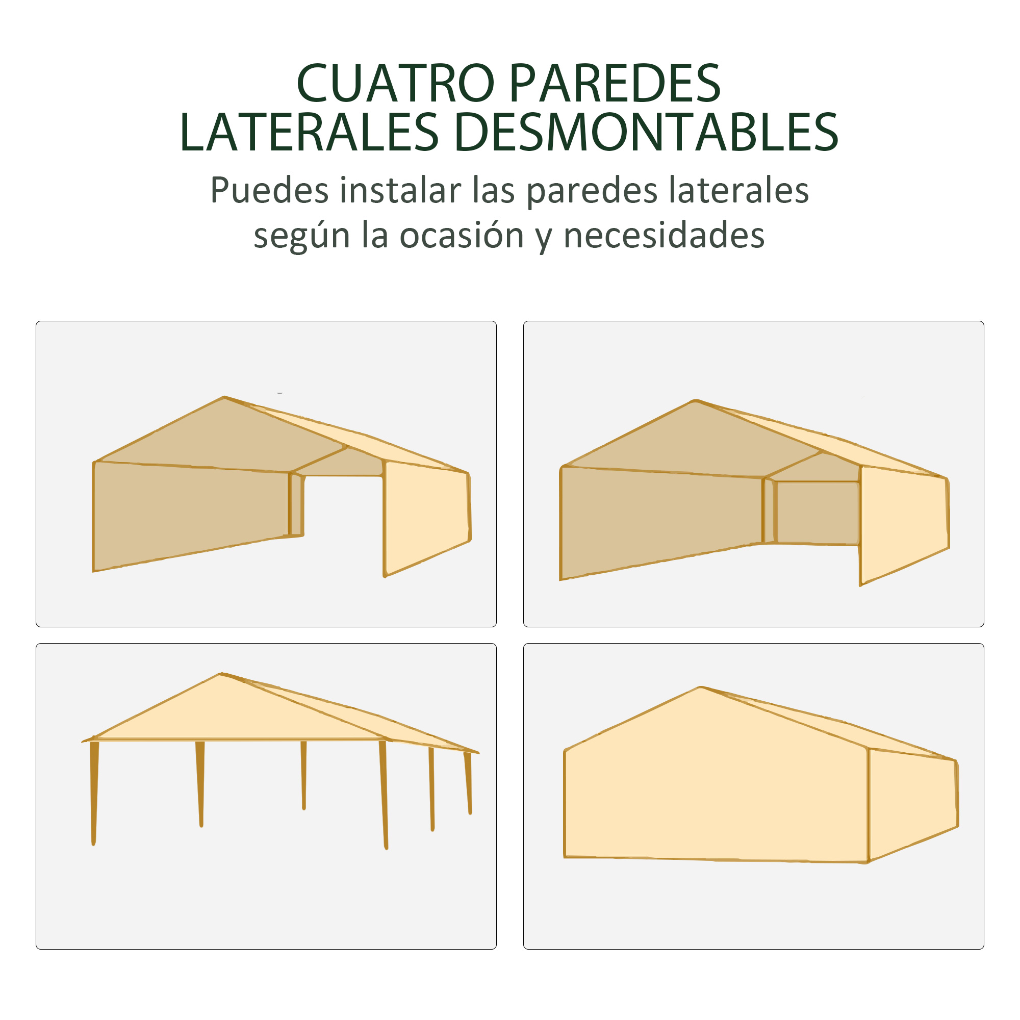 Tenda de jardim verde Outsunny