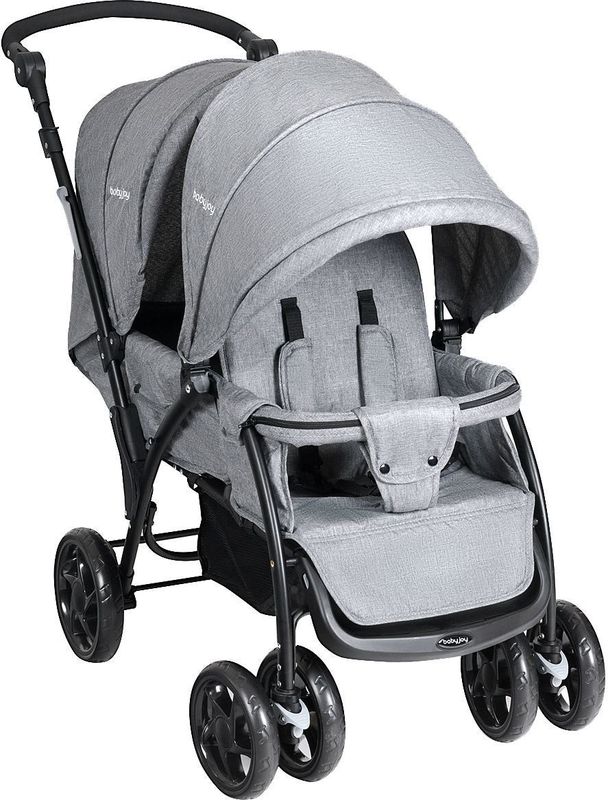 Coast Opvouwbare Tweeling Kinderwagen - Twin Buggy - voor 2 kinderen - Grijs