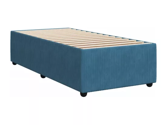 Sommier à lattes de lit avec matelas bleu 90x190 cm velours