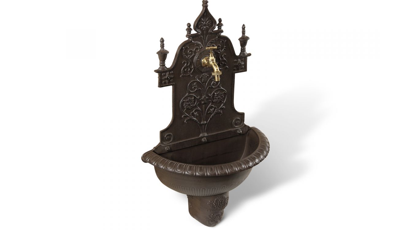 Fontaine de jardin aluminium marron 44x22.5x77.5cm