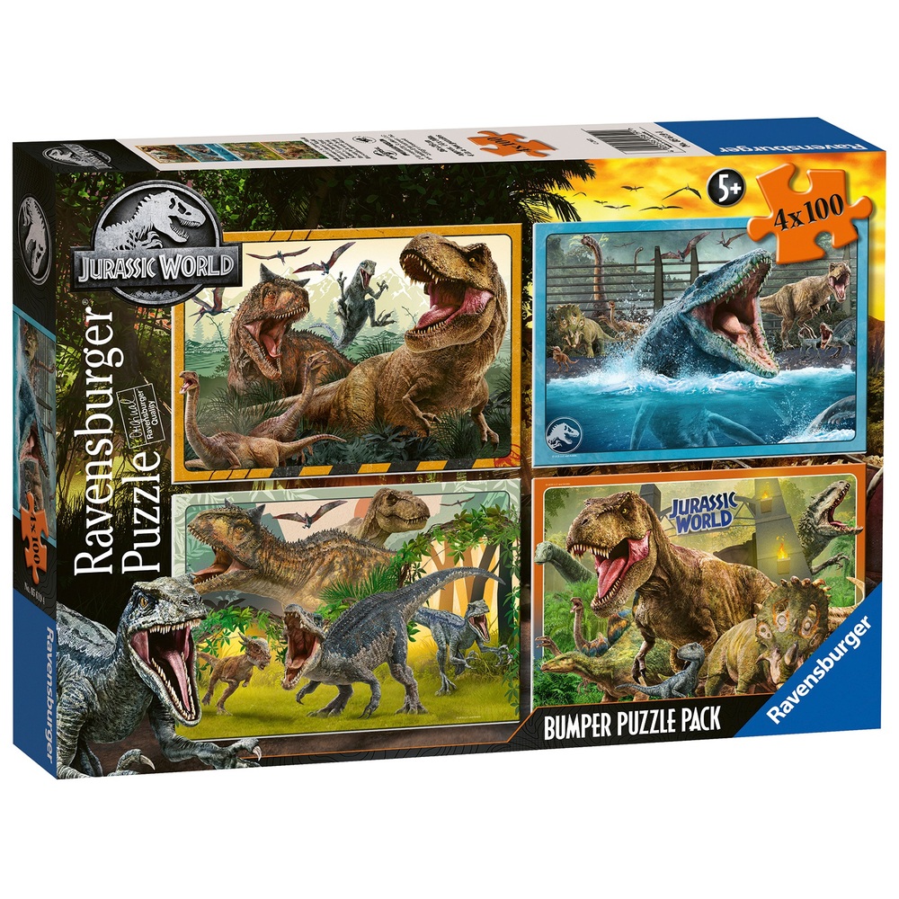 Ravensburger Jurassic World Classic 4x 100-teiliges Puzzle-Bumper-Pack