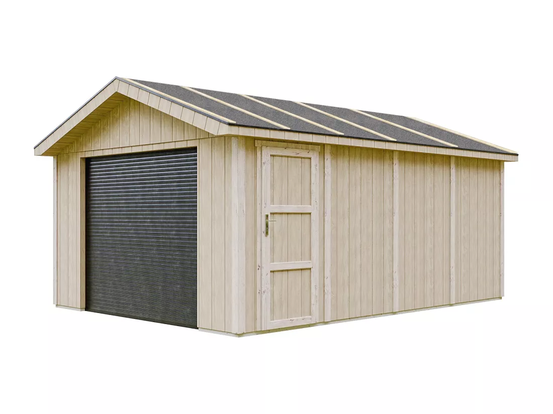 Garage QUALITÉ PREMIUM 17 m² - L378xl530 cm- Timbela M991B