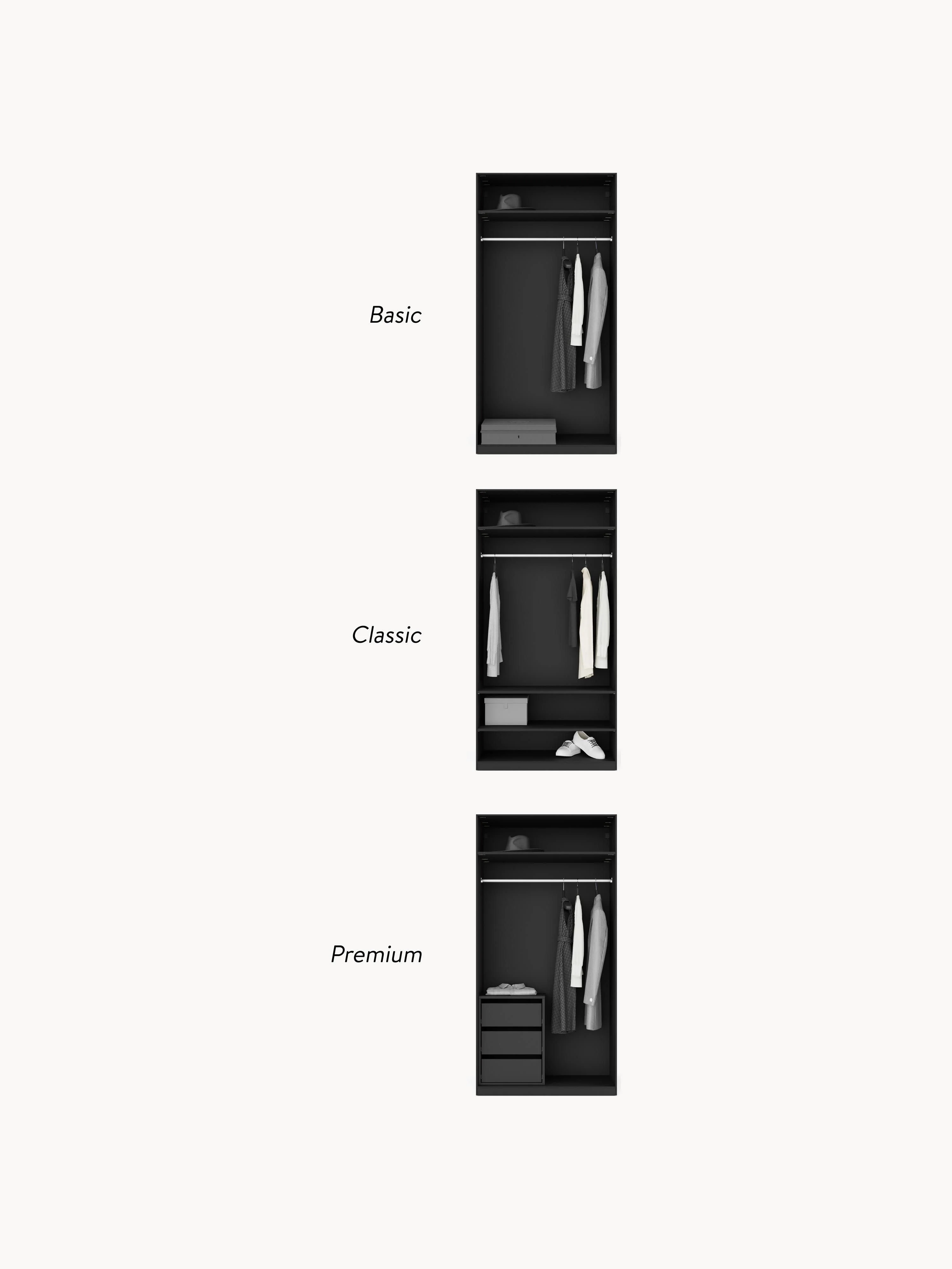 Modulaire draaideurkast Simone, 100 cm breed, in verschillende formaten