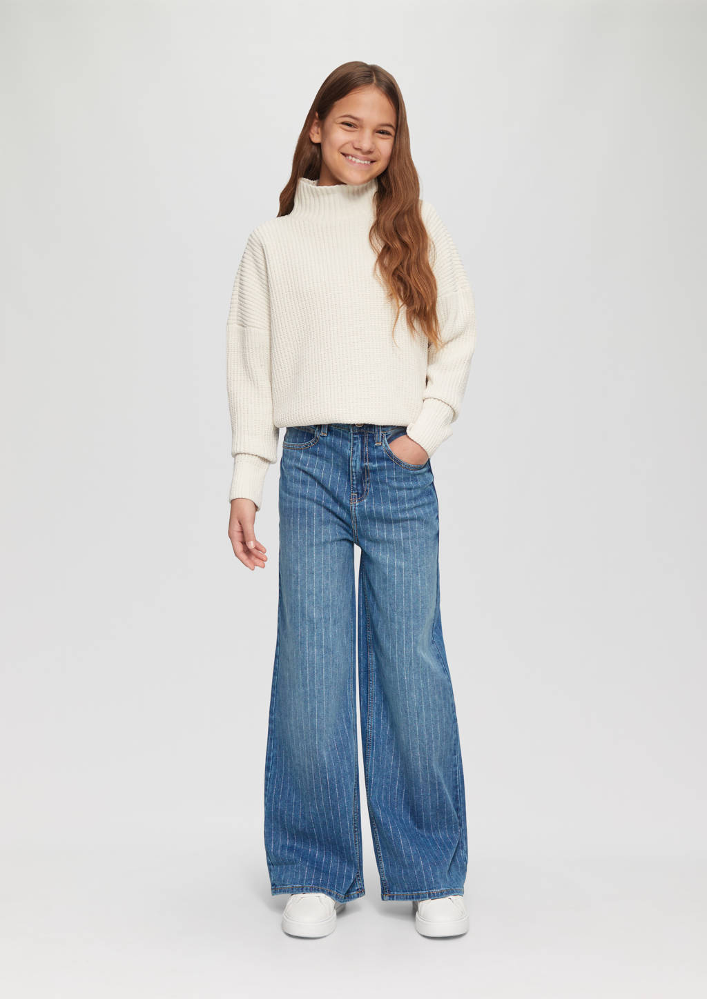 s.Oliver high wide leg jeans medium blue denim