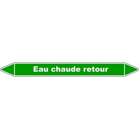 Marqueur tuyauterie - Eau chaude retour - Vinyle laminé