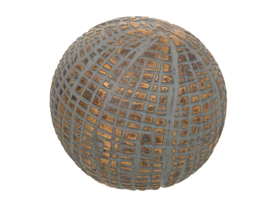 Boule décorative en polyrésine dorée 8x8x8h