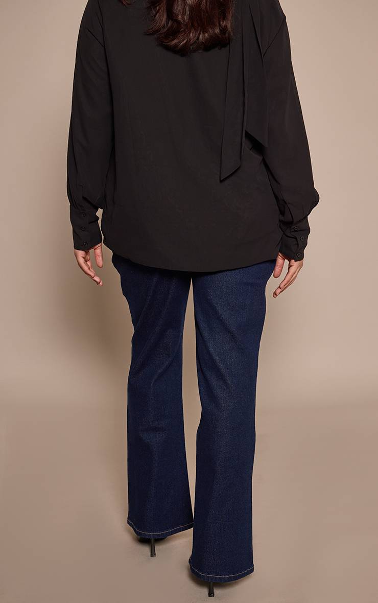Bleu Indigo Jean Droit Raccourci Grande Taille