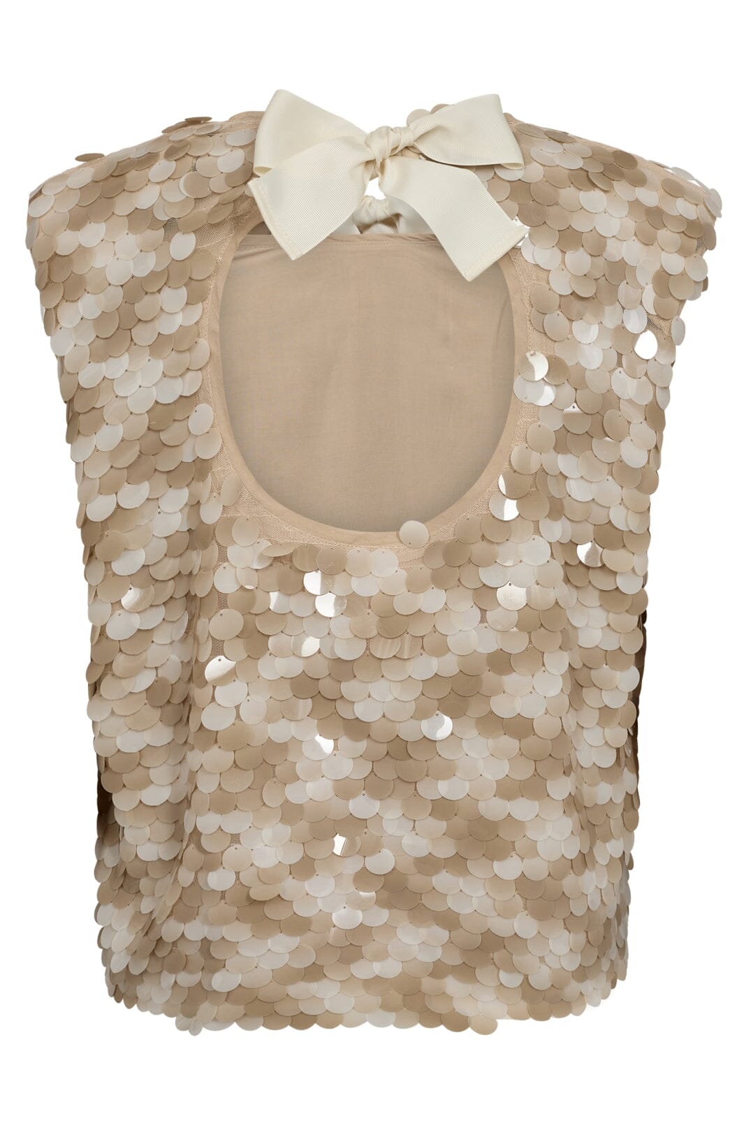 Co´Couture Maxicc Sequin Bow Top 35677 127 champagne