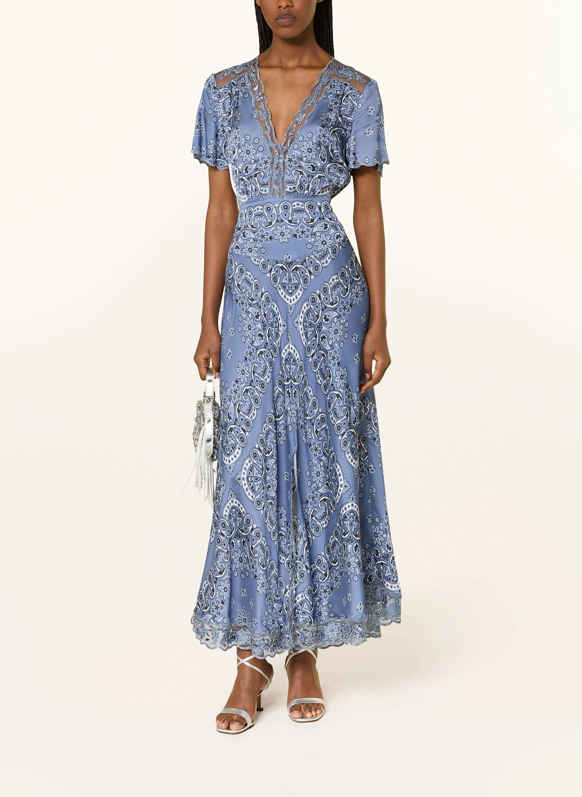 maje Satinkleid mit Cut-out