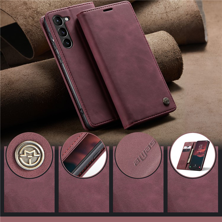 Samsung Galaxy S24  Plus Leder Tasche Flip Wallet Etui mit Kartenfächern - Rot