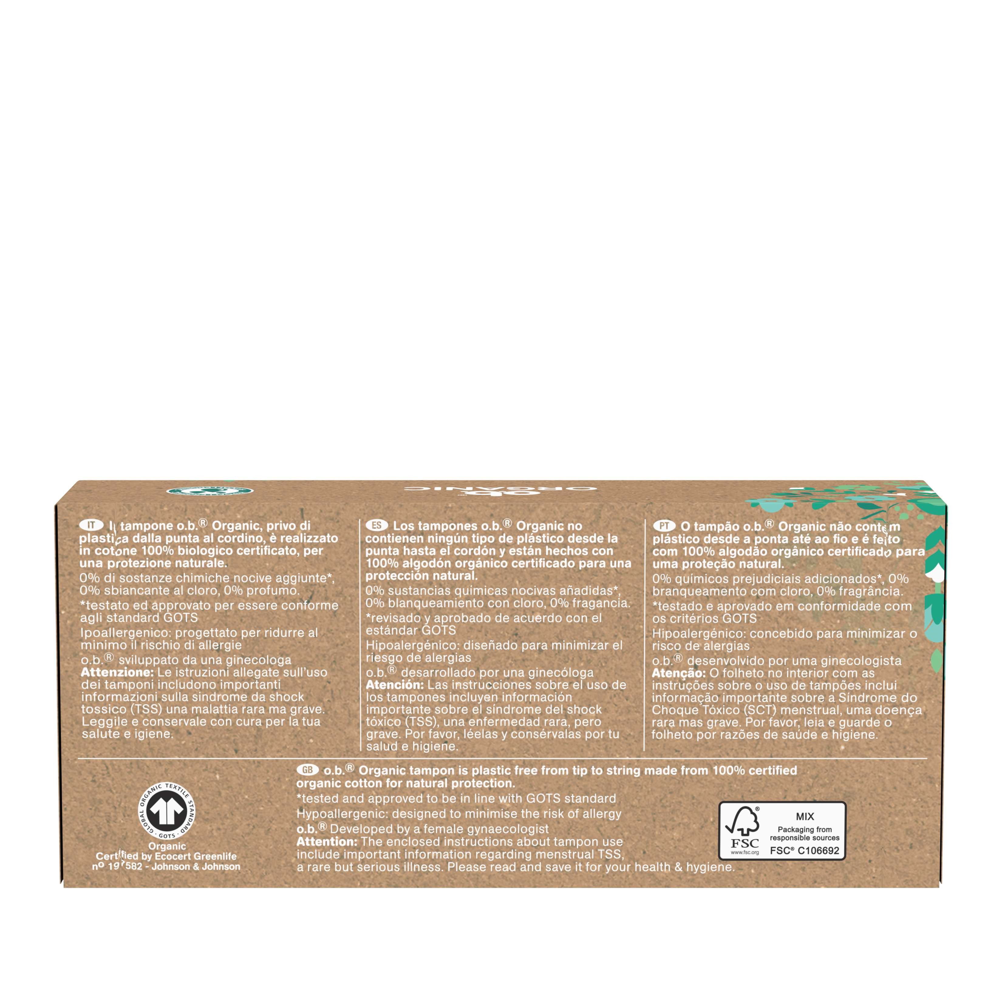 TAMPÕES O.B. ORGANIC SUPER 16UN