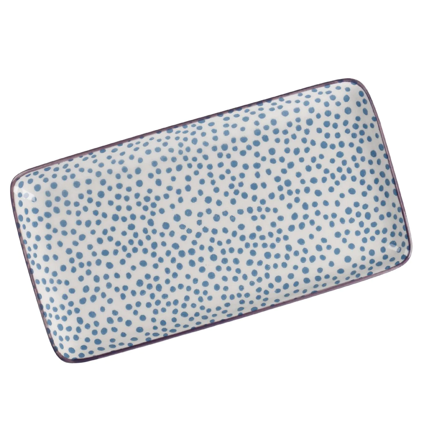 Platte China, blau, Dots, 23 cm