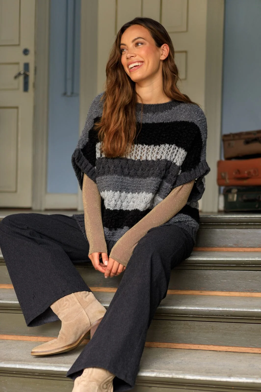Black Colour Bcheidi Boucle Vest dark grey