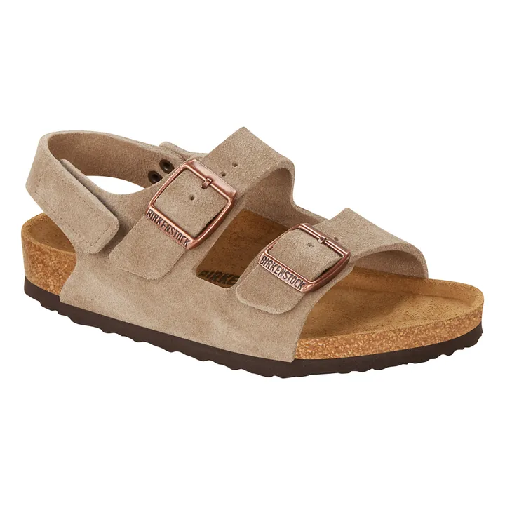 BIRKENSTOCK Sandales Milano HL Scratchs Cuir Suede | Taupe
