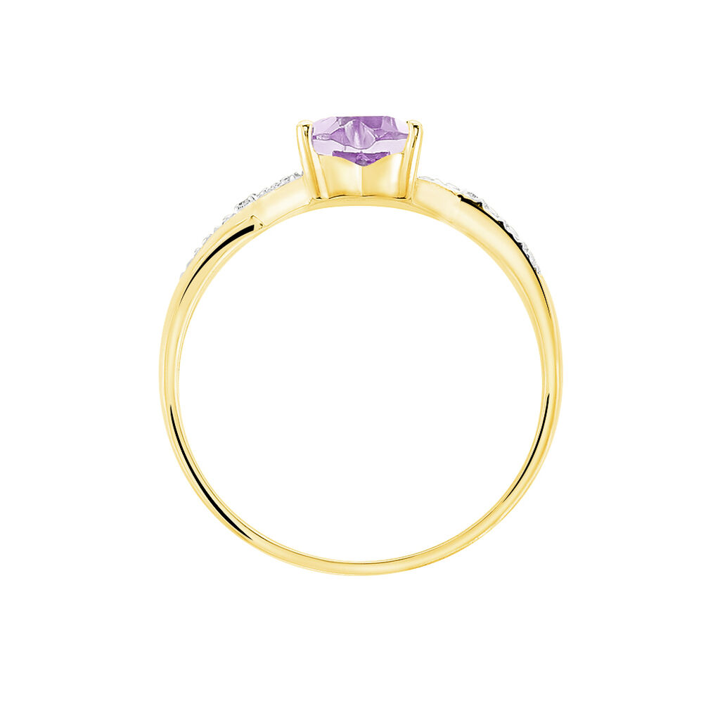 Bague Clothilde Or Jaune Amethyste Et Oxyde De Zirconium