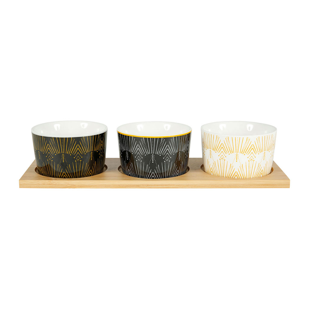 Plateau apéro 3 coupelles imprimées