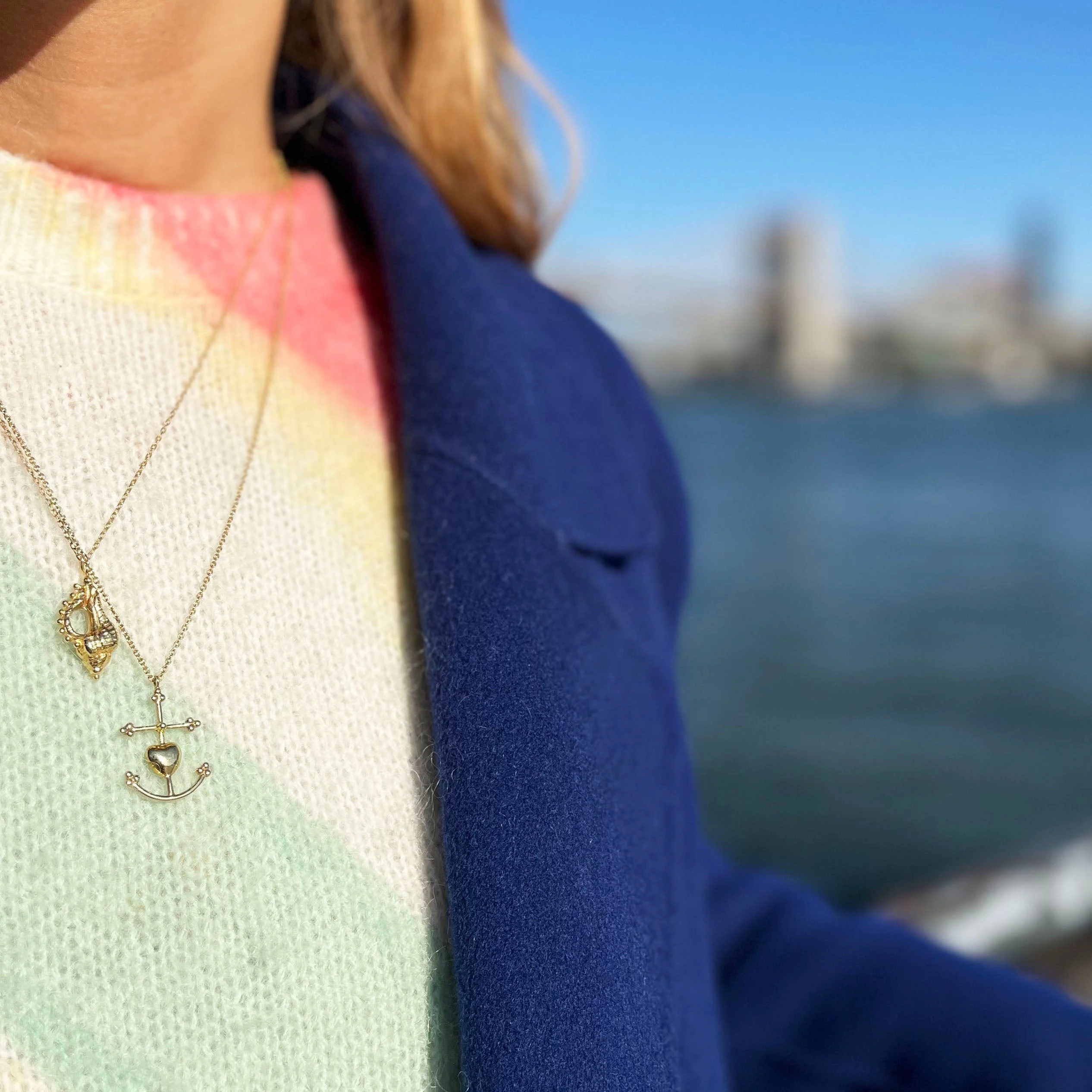 Collier grande croix de camargue | Doré