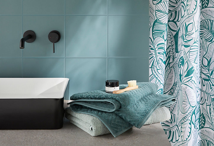 Rideau de douche vert jungle Nassua 180 x 200 cm GoodHome