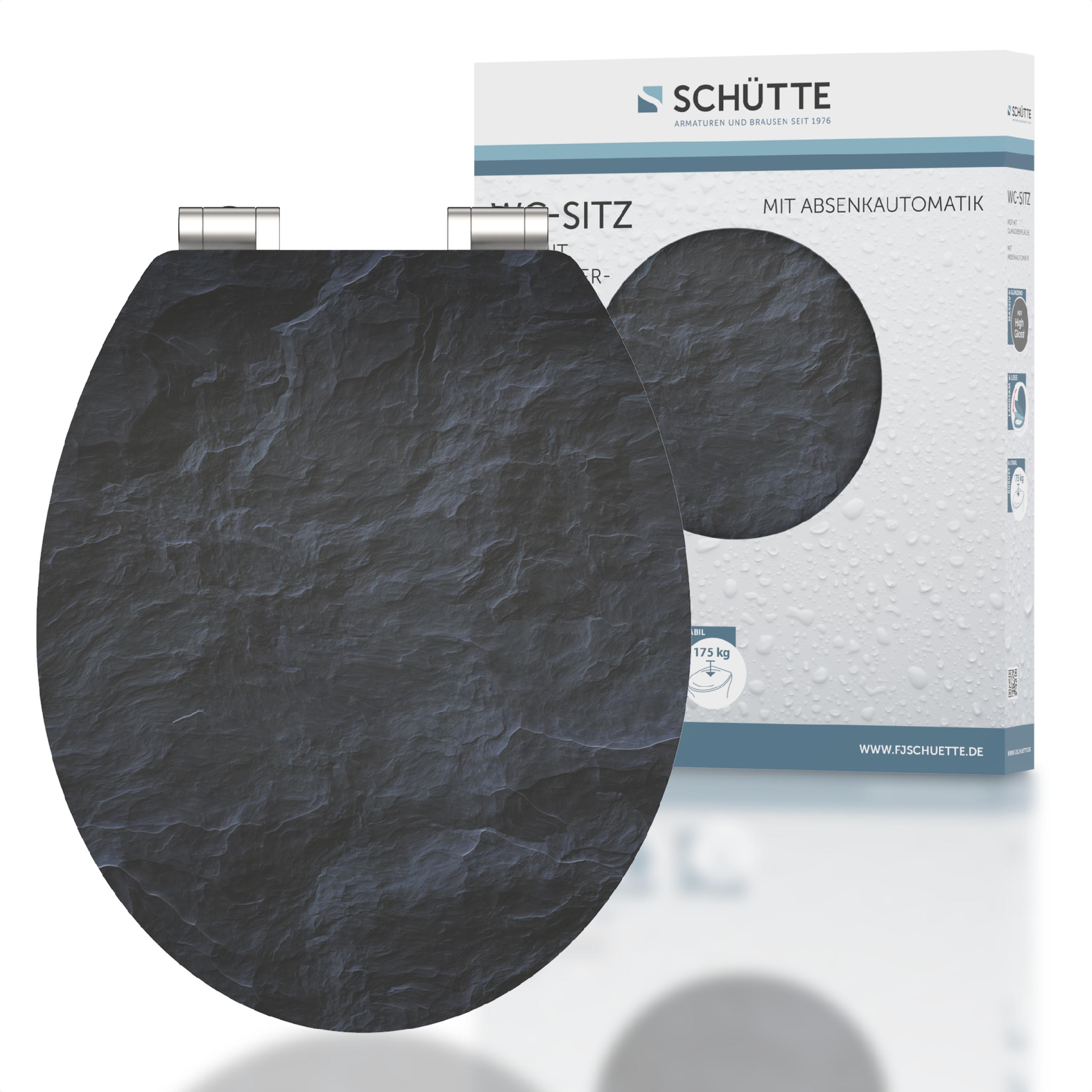 SCHÜTTE MDF HG WC-Sitz BLACK STONE, mit Absenkautomatik