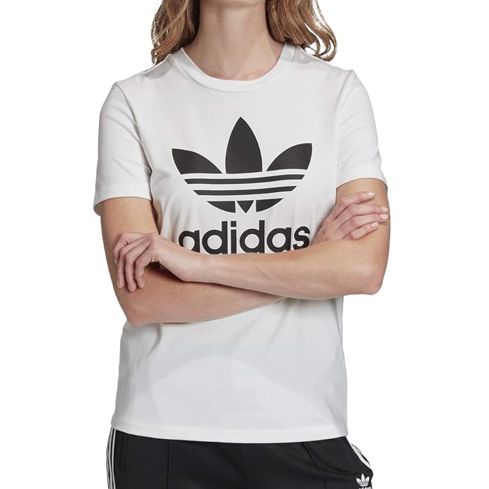 Adidas T-shirt Blanc Femme Adidas Trefoil34