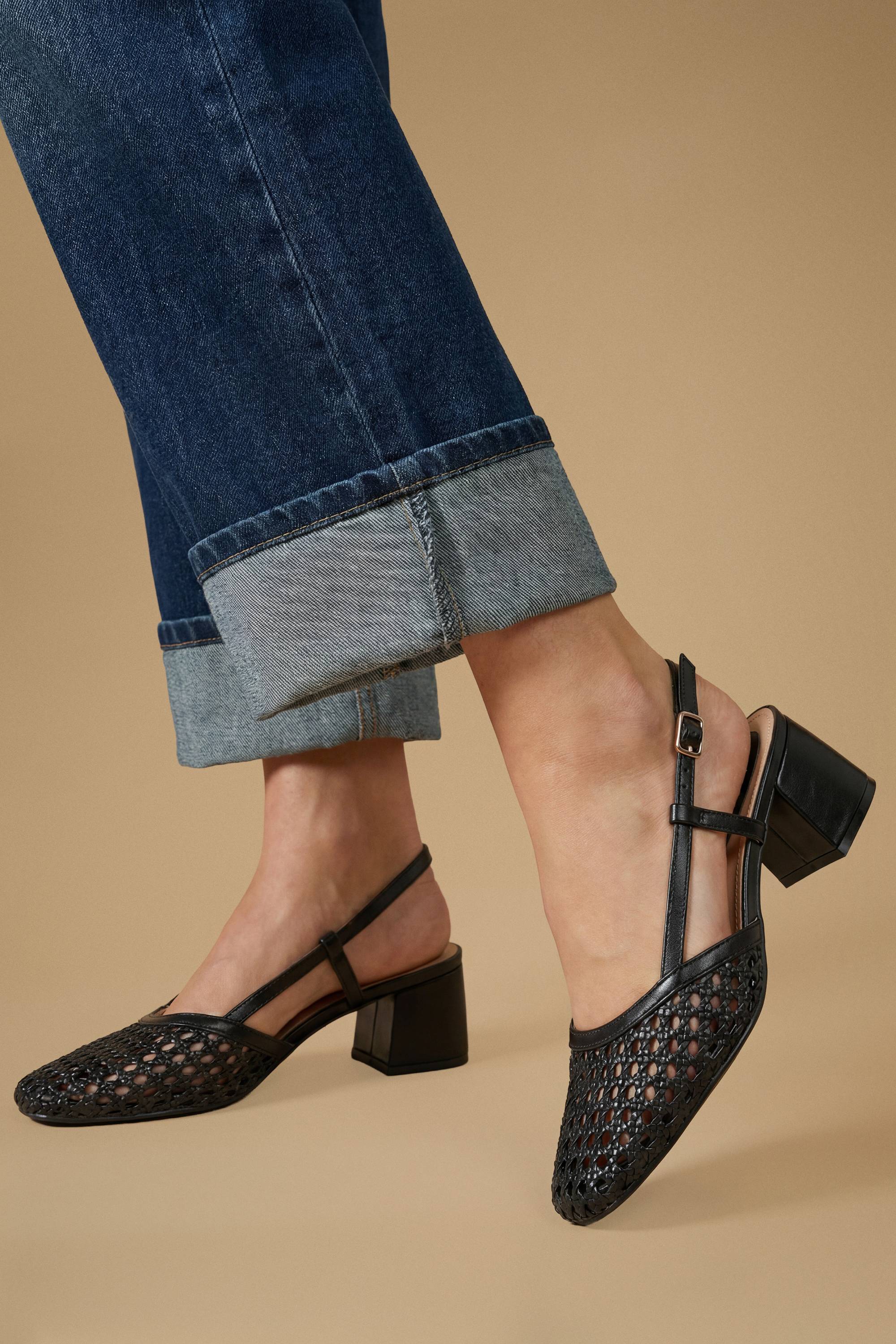 Oasis Escarpins À Bride Arrière Katelynn En Synthétiquecuir Tressé À Talon Bloc