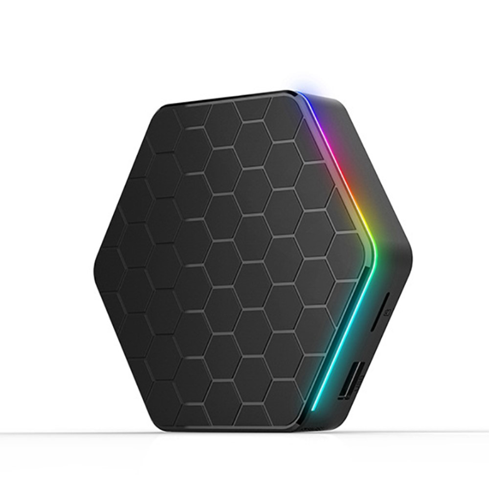 4GB Ram 6K Android 12.0 Smart TV Box Internet WiFi Streaming HDMI 64GB Quad Core Media Player mit Gigabit Ethernet LAN / RGB LED   Fernbedienung