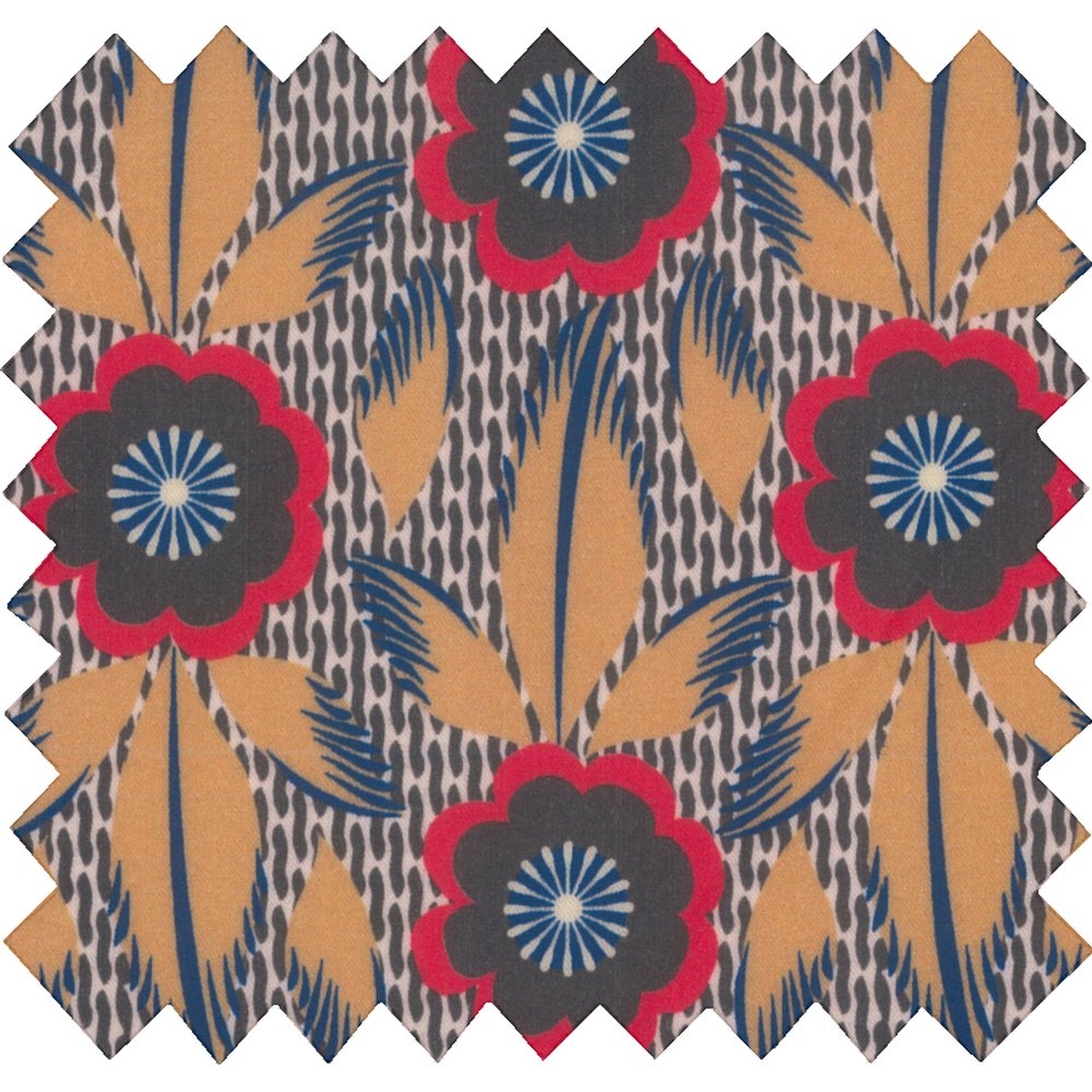 Tissu Enduit Au Mètre Fleurs De Savane