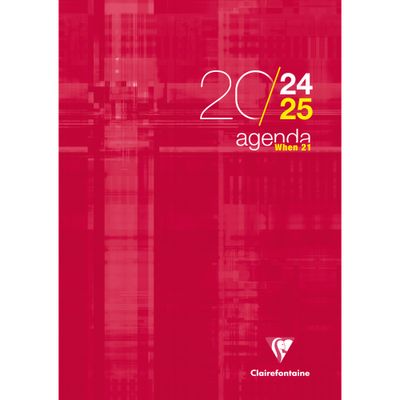 Agenda When - 1 semaine sur 2 pages - A4 (21 x 29,7 cm) - disponible dans différentes couleurs - Exacompta