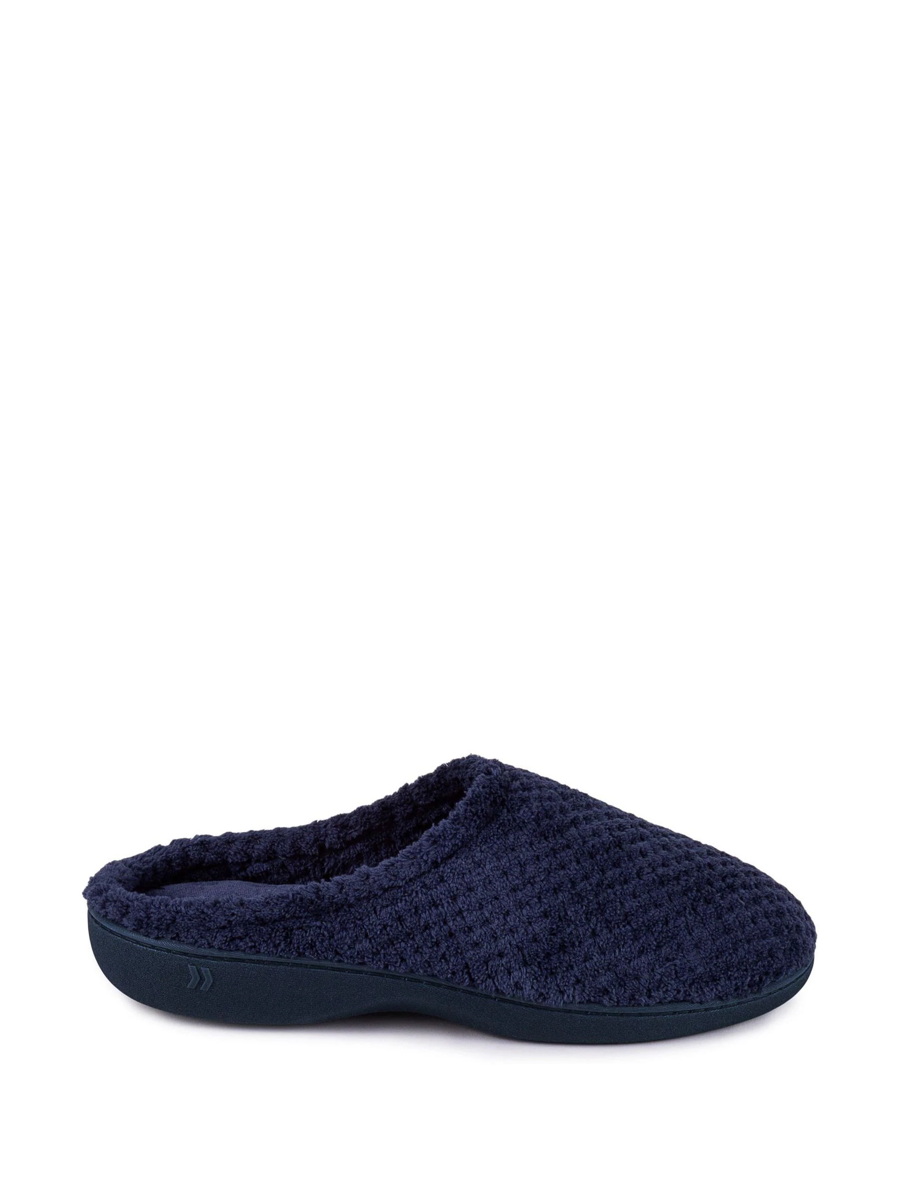 Marineblauw - Totes Isotoner Popcorn pantoffelmuiltjes van badstof