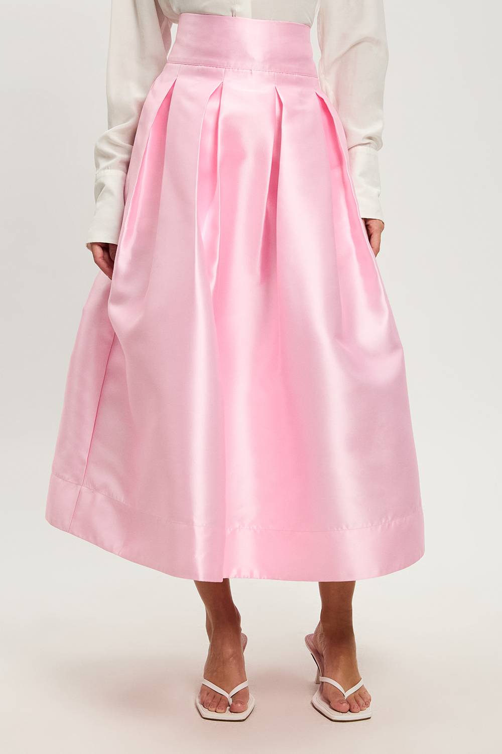 KarenMillen Jupe Longue Plissée En Twill Tissé Petite