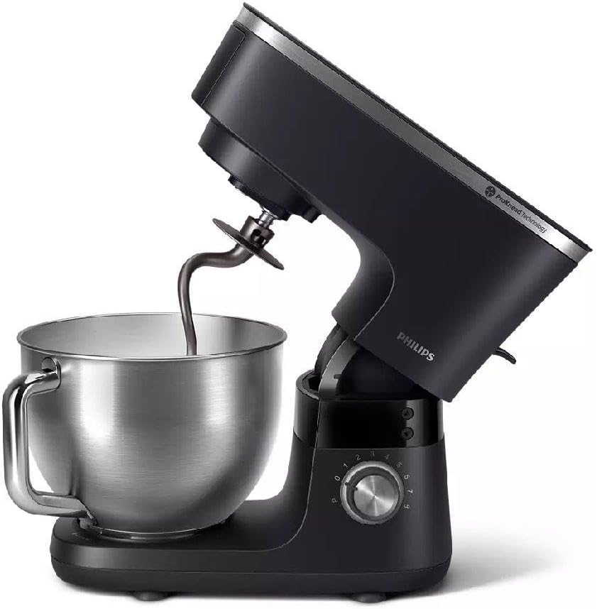 PHILIPS 7000 Serie Küchenmaschine HR7962/21, 5,5 l Schüssel, 1,5 l Mixer, 1000 W, 8 Geschwindigkeitsstufen, silber-schwarz