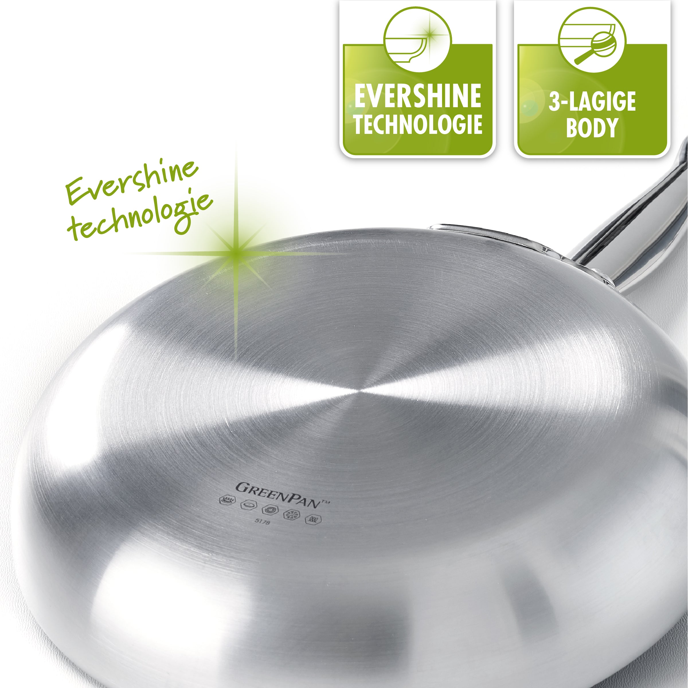 GreenPan Barcelona Evershine Wokpan Ã 30 cm - Zilver