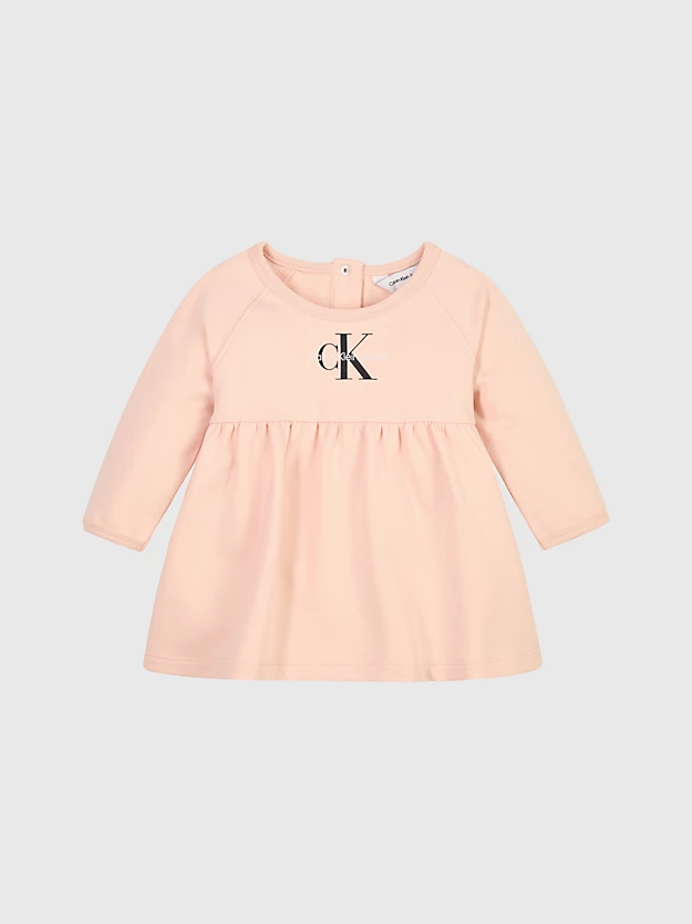 Vestido de moletom com logo de bebê