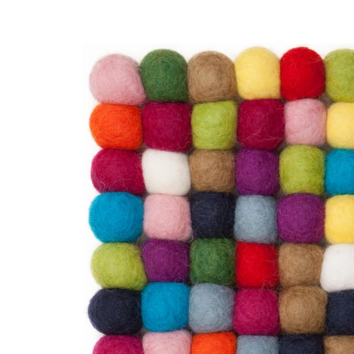 myfelt - Lotte Filzkugelteppich, 70 × 100 cm