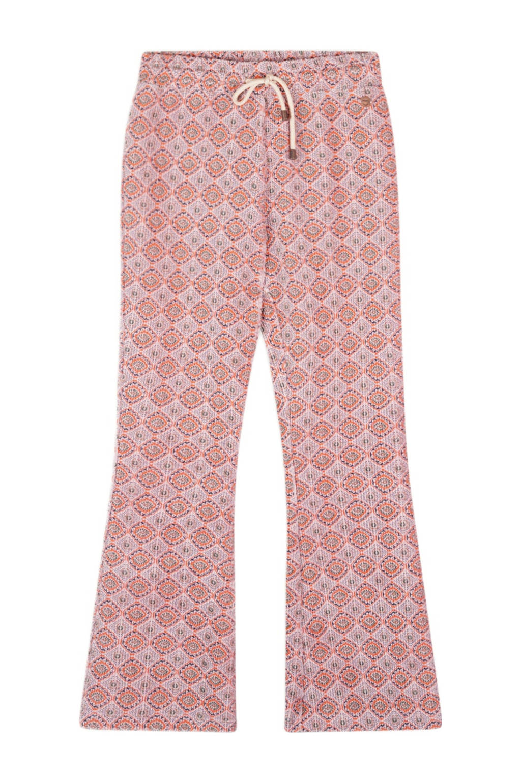 NONO flared broek Sady met all over print lichtroze