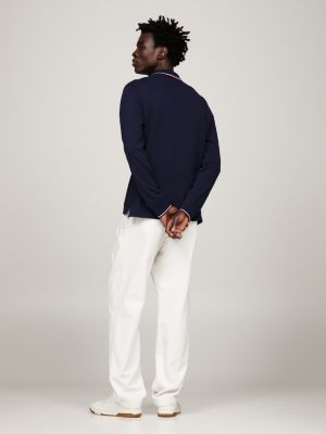 Polo Slim de Manga Comprida com Detalhe Exclusivo