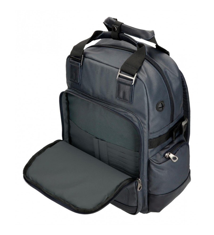 Mochila para laptop Pepe Jeans de 15 polegadas, modelo Hatfield, adaptável, azul marinho.