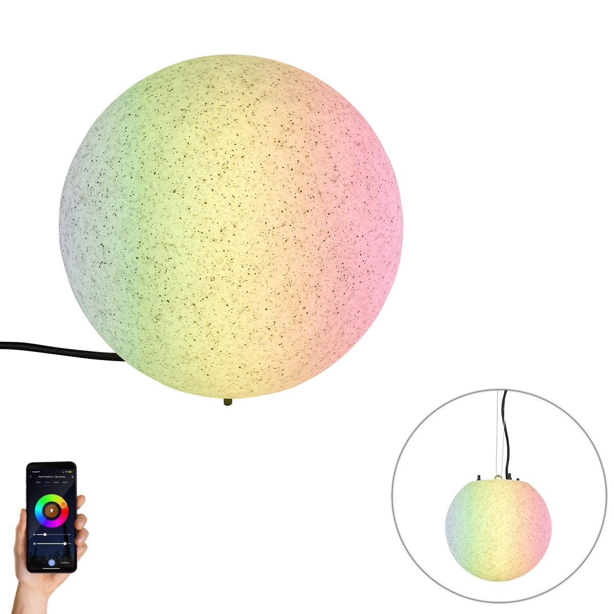 Smart buitenlamp grijs 25 cm IP65 incl. Wifi A60 - Nura