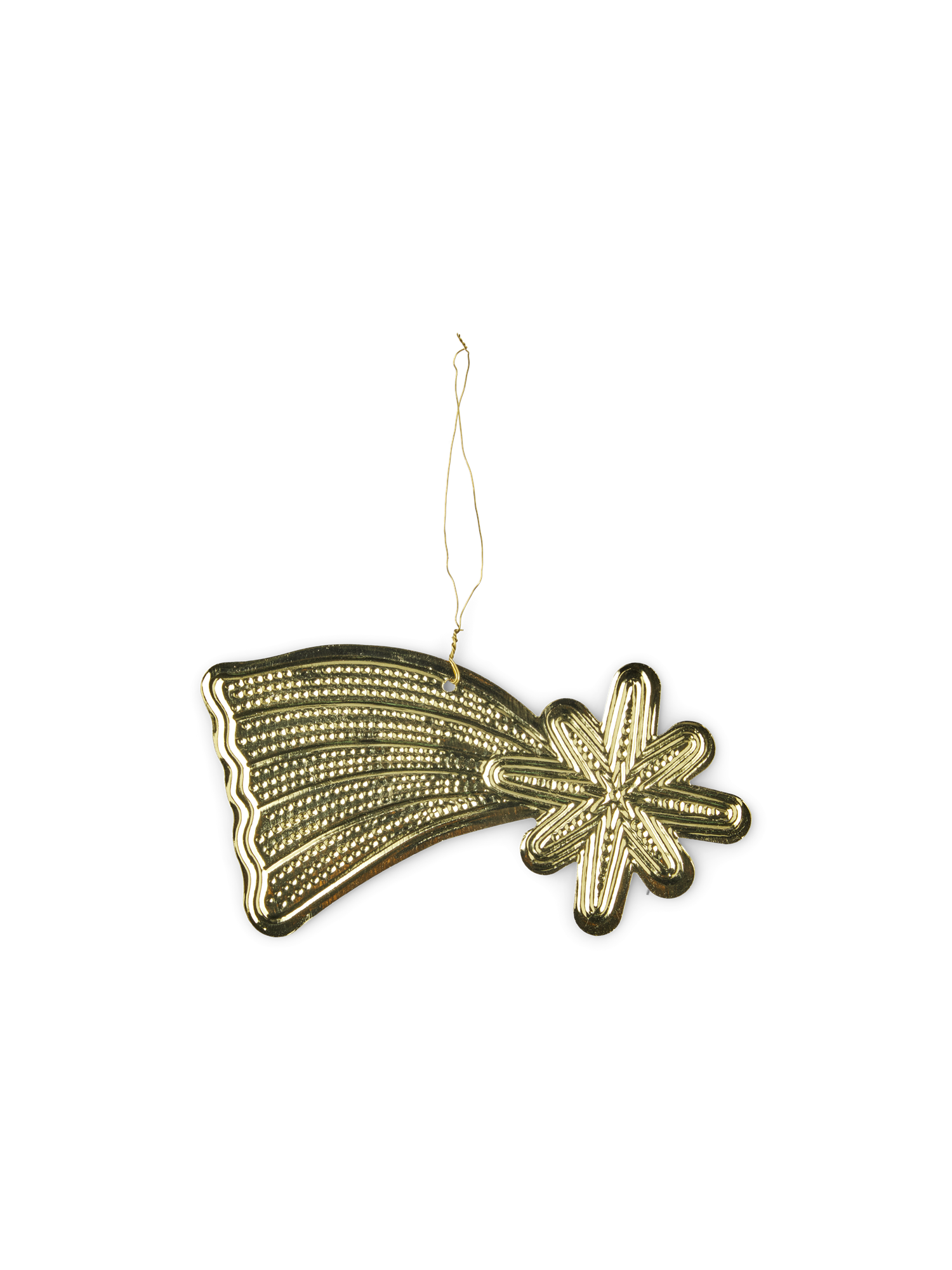Juleophæng med stjerneskud | Metal. 11 x 0,1 x 6,4 cm.  | Gold