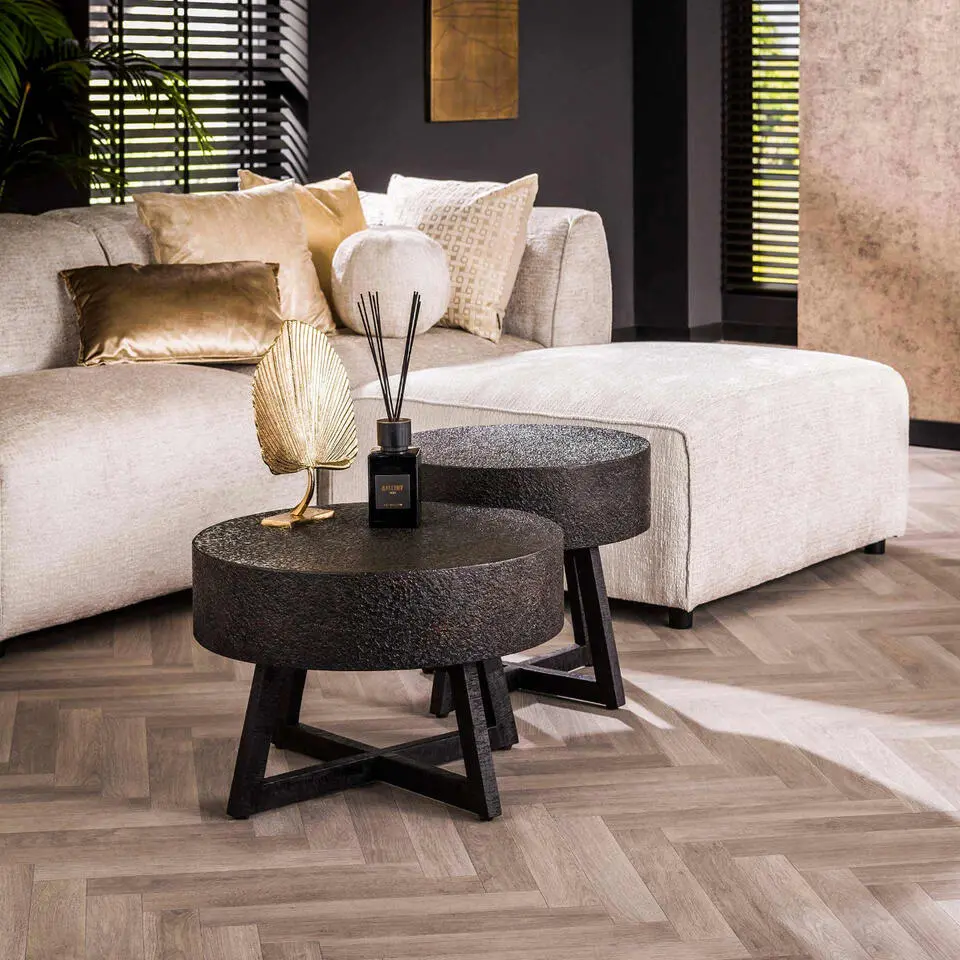 Fraaai - Sonja salontafel ø50 - ferro metallic