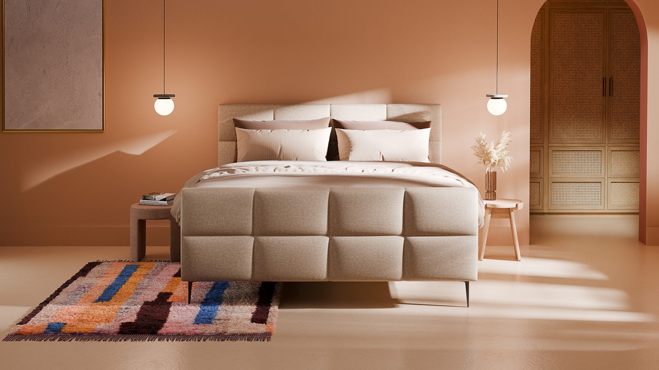 Boxspring Crystal - Linen touch beige