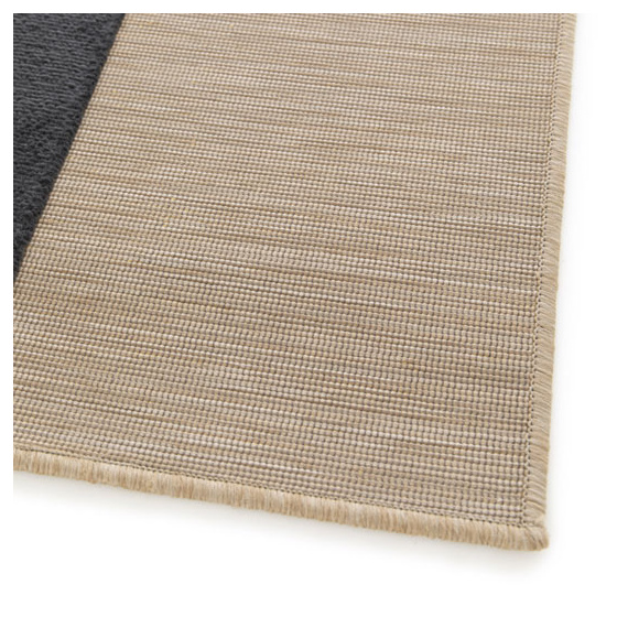 Tapis intérieur et extérieur en relief - roma - beige et noir - 160 x 230 cm