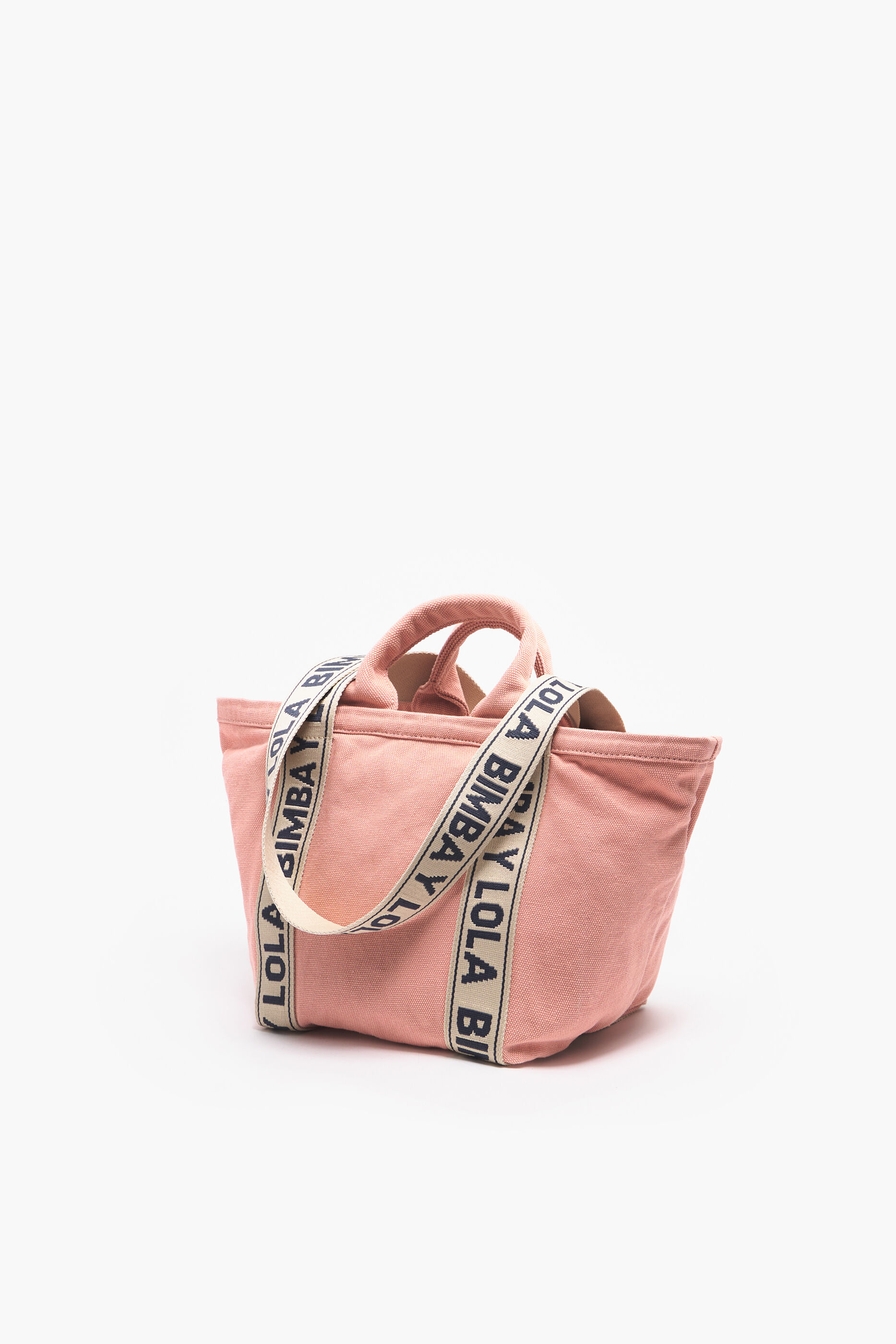 Sacola de compras rosa de lona tamanho P