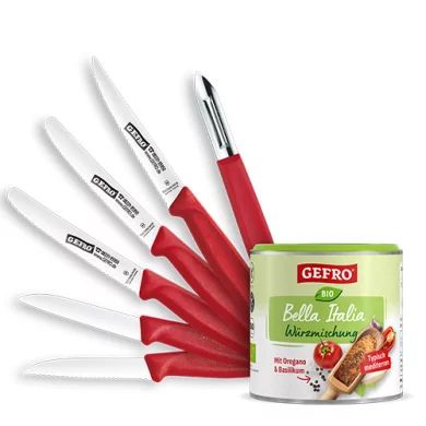 Küchenfee Messer-Set: 6 Küchenmesser im Set + 100g Bio Bella Italia gratis